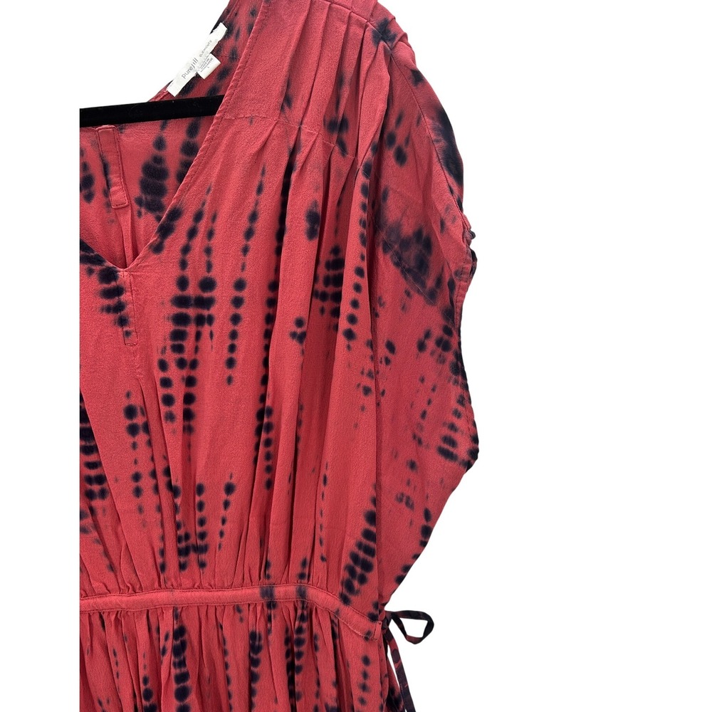 Pure Jill Elements Tie Dye Maxi Dress Kaftan Beach Cover Up Tie Waist Sz Large - Picture 5 of 9